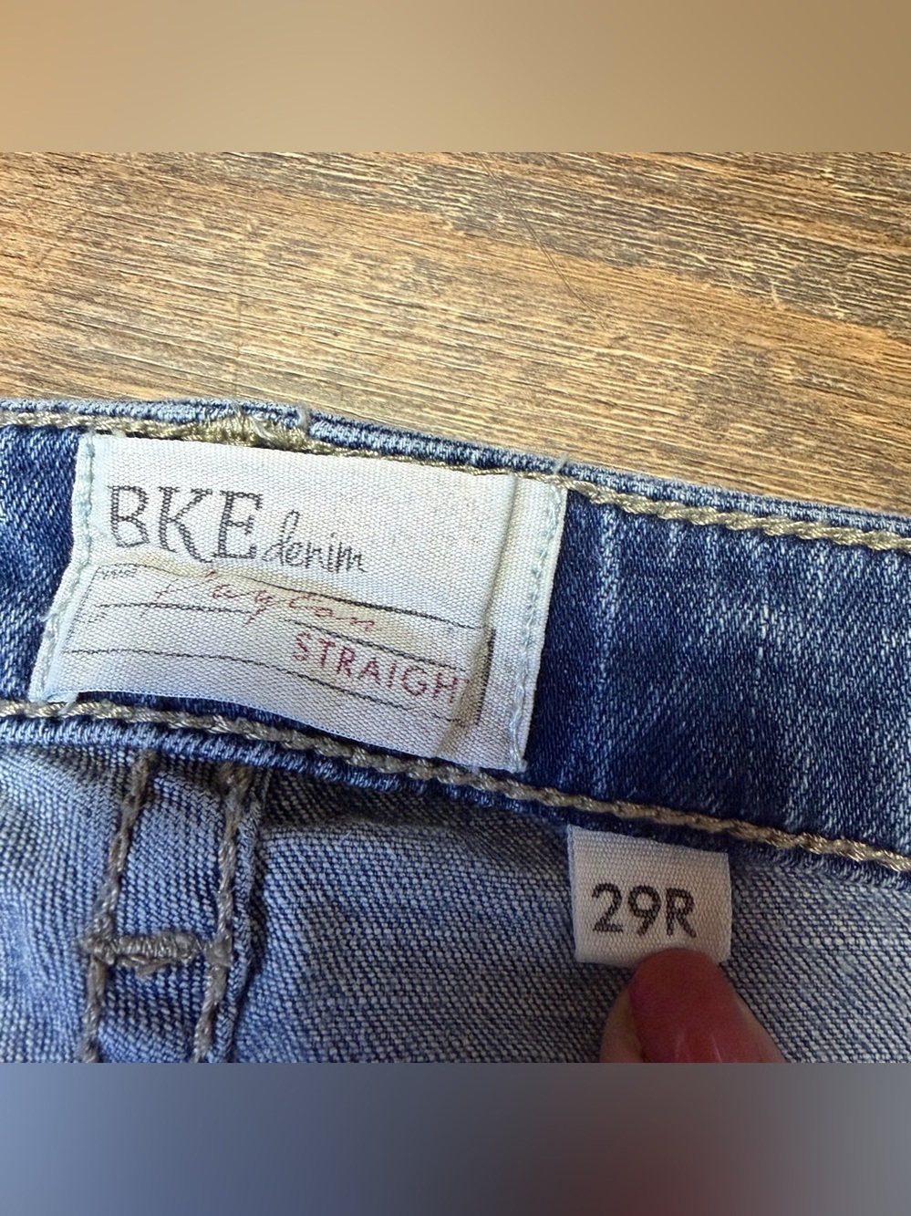 BKE Payton Straight Jeans Womens 29x32 Distressed Stretch Blue Denim - Picture 3 of 8